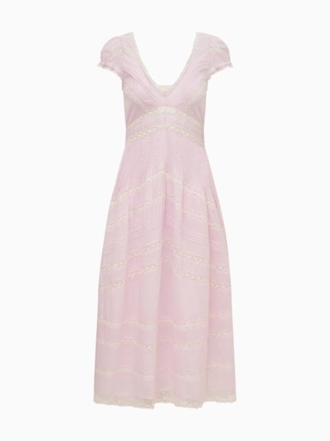 Suvi Pink Cotton Midi Dress