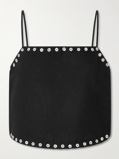 Kirra Button-detailed Linen-blend Tank