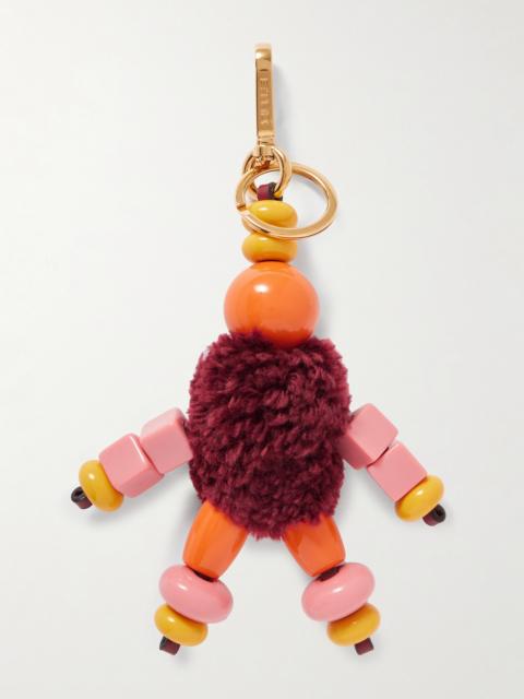 Little Man Wool-blend, Gold-tone And Enamel Bag Charm