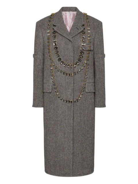 Trompe l'Oeil crystal-embellished checked coat