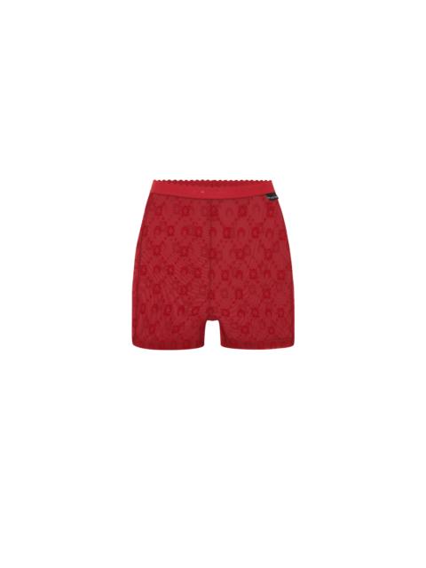 MOONOGRAM MESH FLOCK BIKER SHORTS