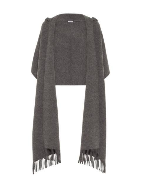 hooded fringed poncho