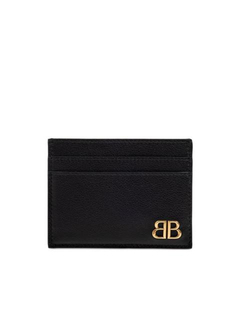 leather logo-plaque cardholder