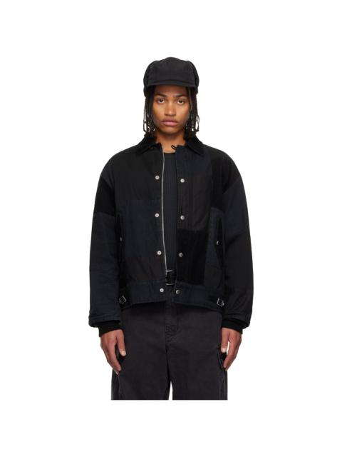 Black Mix Garment Treated Jacket