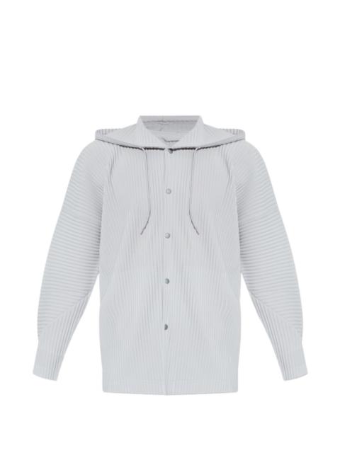 hooded pleated jacket