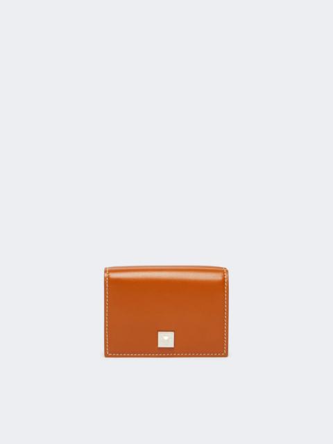 Leather tri-fold purse - RUST