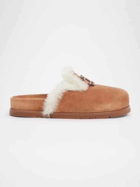 Mila Suede Faux Shearling Slippers