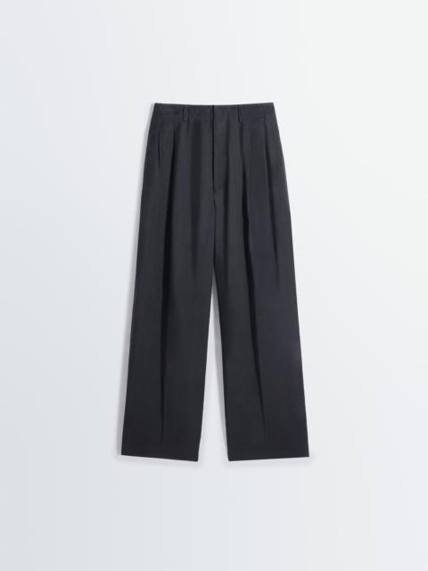 PLEATED TAILORED PANTS IN VISCOSE LINEN GABARDINE