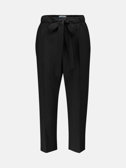 High-rise cropped slim wool pants