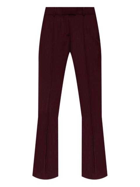 centre-seam flared trousers