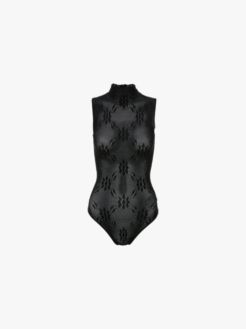 High Neck Bodysuit In Black
