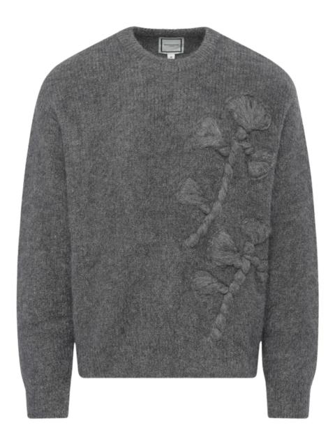 cable-embroidered sweater