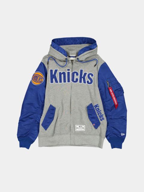 NEW YORK KNICKS X ALPHA X NEW ERA MA-1 ZIP UP HOODIE