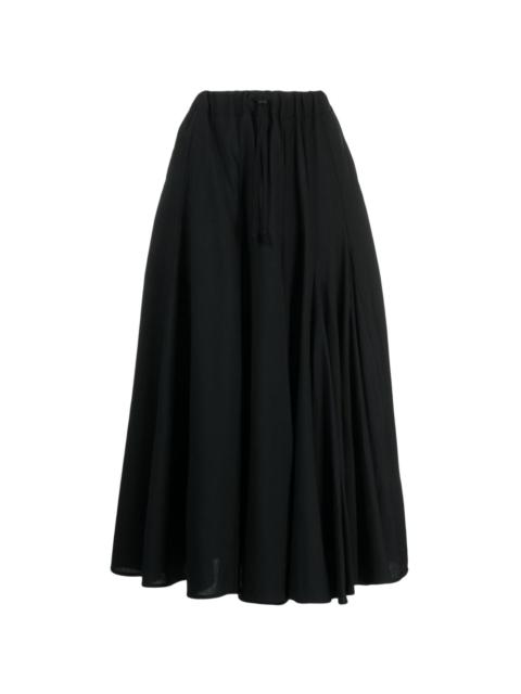high-waisted wool midi skirt