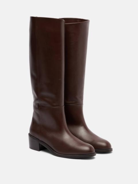 Sellier leather knee-high boots