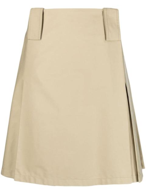 pleat-detail A-line midi skirt