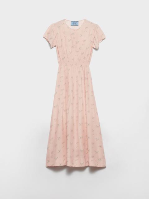 Floral print pongé dress