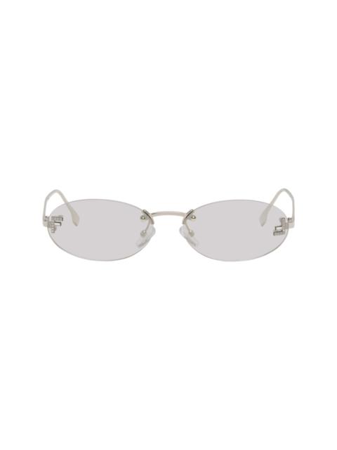Silver 'Fendi First' Crystal Sunglasses