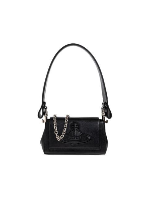 debossed-orb chain-strap shoulder bag