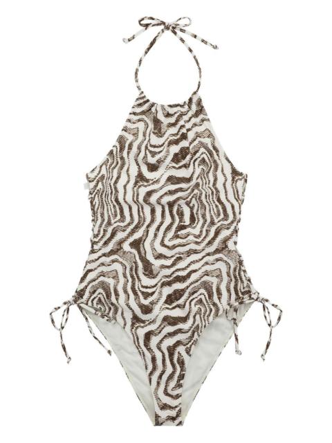 patterned tieband swimsuit