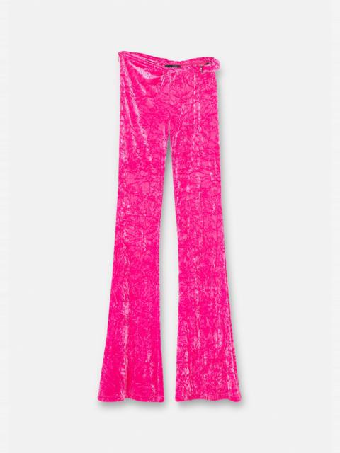 Rolled Flared Velvet Pants