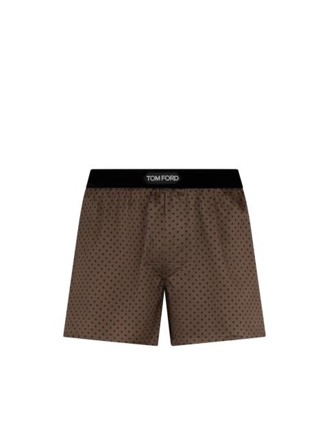 MICRODOT PRINT SILK BOXERS
