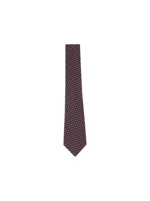 patterned silk tie