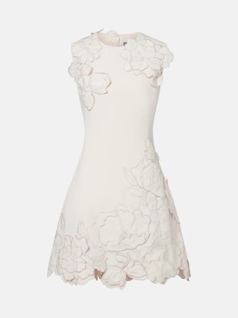 Floral-appliqué minidress