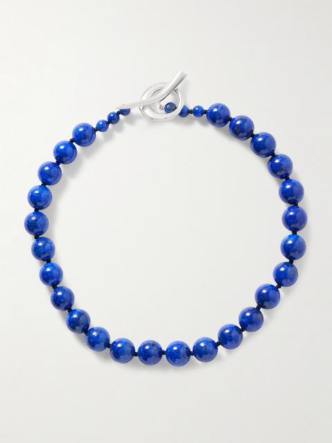 Everyday Boule Silver, Cord And Lapis Lazuli Necklace