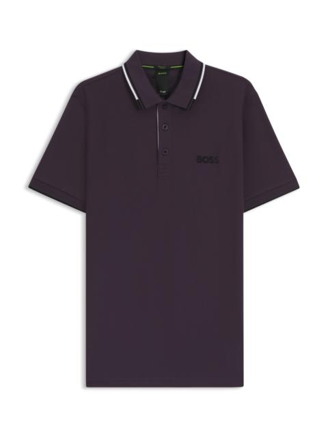 COTTON-BLEND POLO SHIRT WITH CONTRAST LOGOS