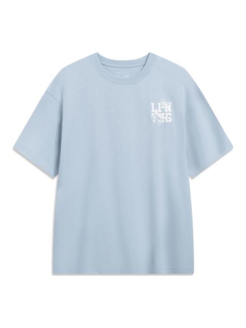 Li-Ning Chinese Culture Butterfly Graphic T-shirt 'Light Blue' AHST203-2