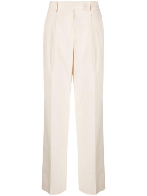 pressed-crease tailored trousers