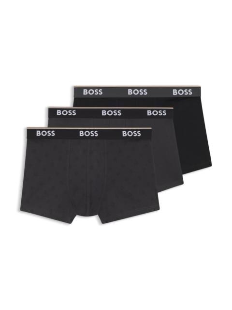 THREE-PACK OF STRETCH-COTTON TRUNKS WITH LOGO WAISTBAND