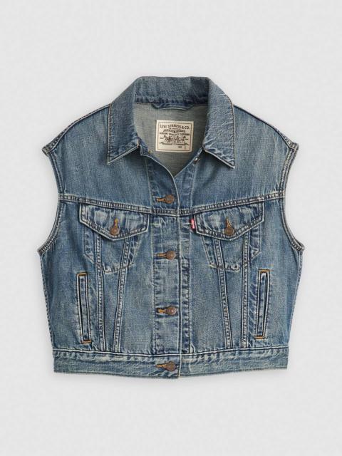 SHRUNKEN '90S LINEN+ DENIM LIGHTWEIGHT VEST