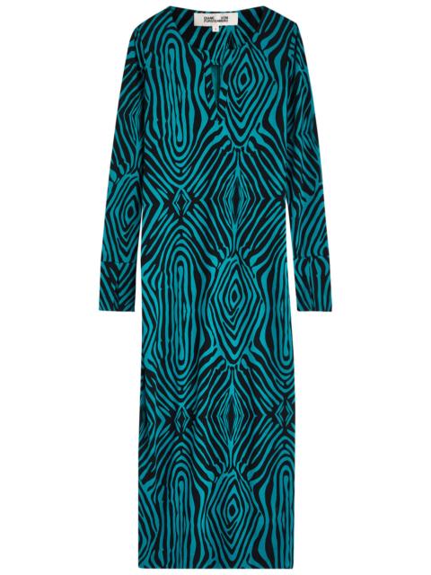 Diane Von Furstenberg Sonca Zebra-print Jersey Midi Dress