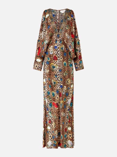 PLUNGE NECK DRAPED SHOULDER DRESS