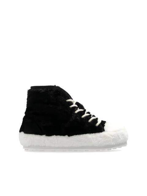 faux-fur high-top sneakers