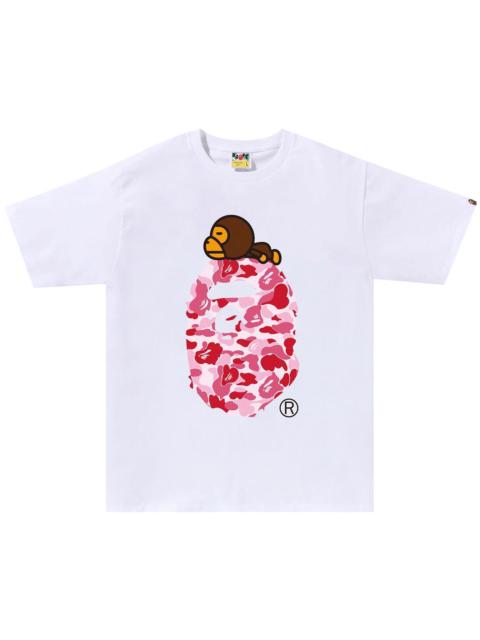 BAPE ABC Camo Milo On Big Ape Tee 'White/Pink'