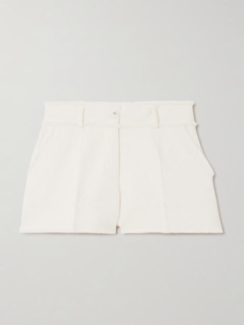 Frayed Wool-blend Tweed Shorts