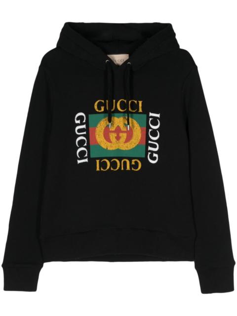 logo print hoodie