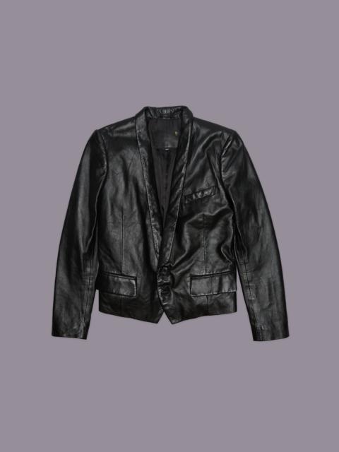 LEATHER SHRUNKEN BLAZER