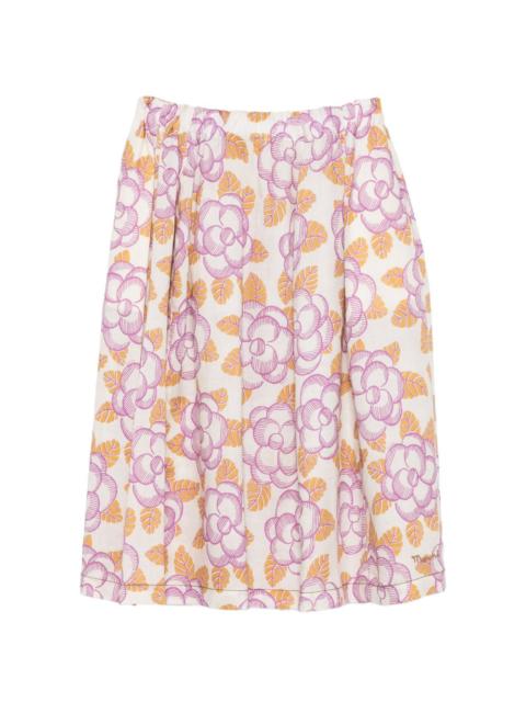 floral-print mid skirt