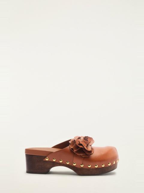 Brown Flower Clog