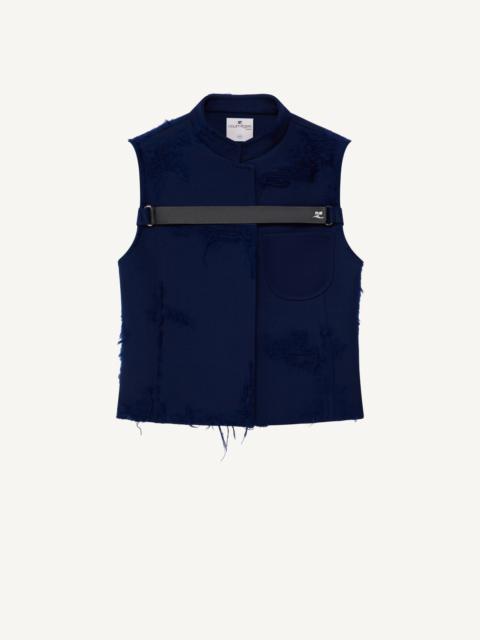 DISTRESSED STRAP RACER JACKET