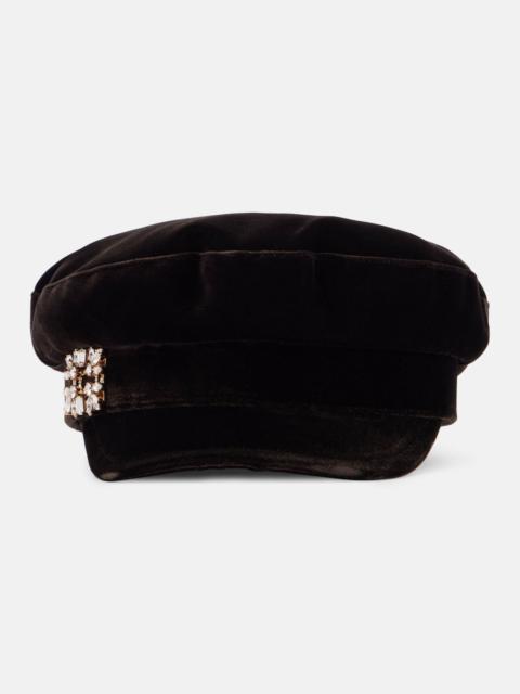 Velvet newsboy cap