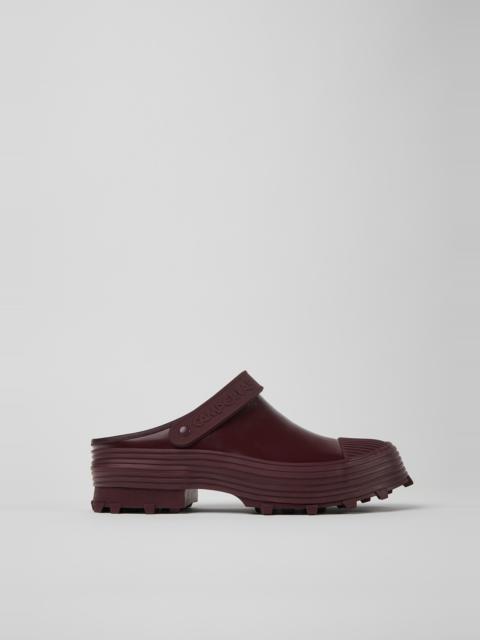 Burgundy Leather Clogs