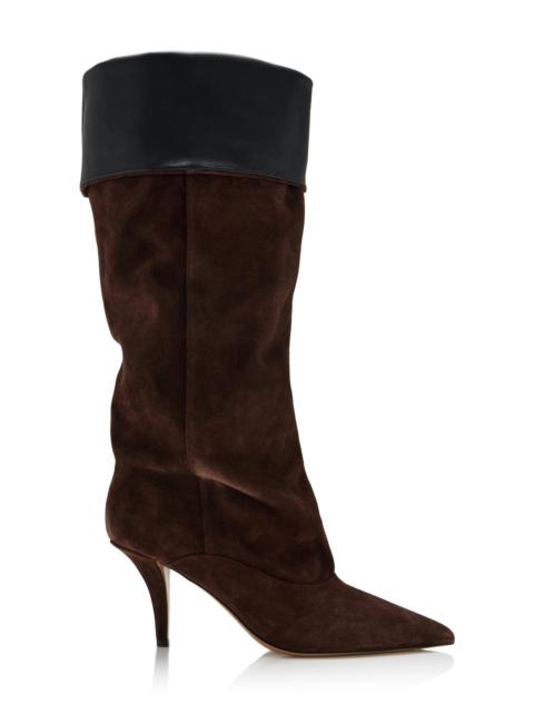 Ines Reverse Suede Mid-Calf Boots