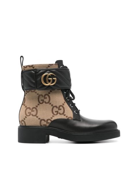 GG-canvas logo-plaque ankle boots