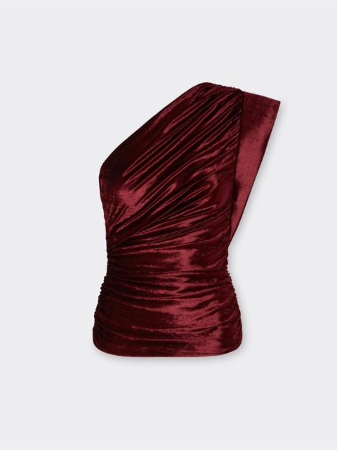 Velvet-effect jersey top