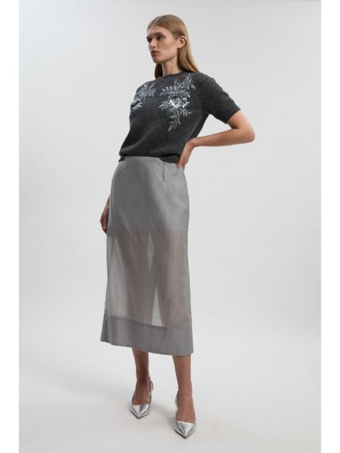 Archive- Sheer Organdie Woven Midi Skirt
